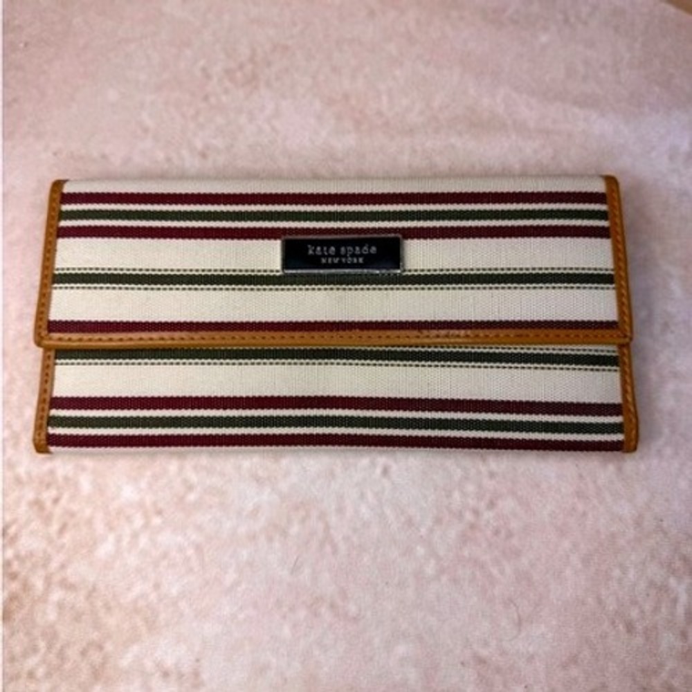 Kate Spade‎ Tri Fold Striped Wallet